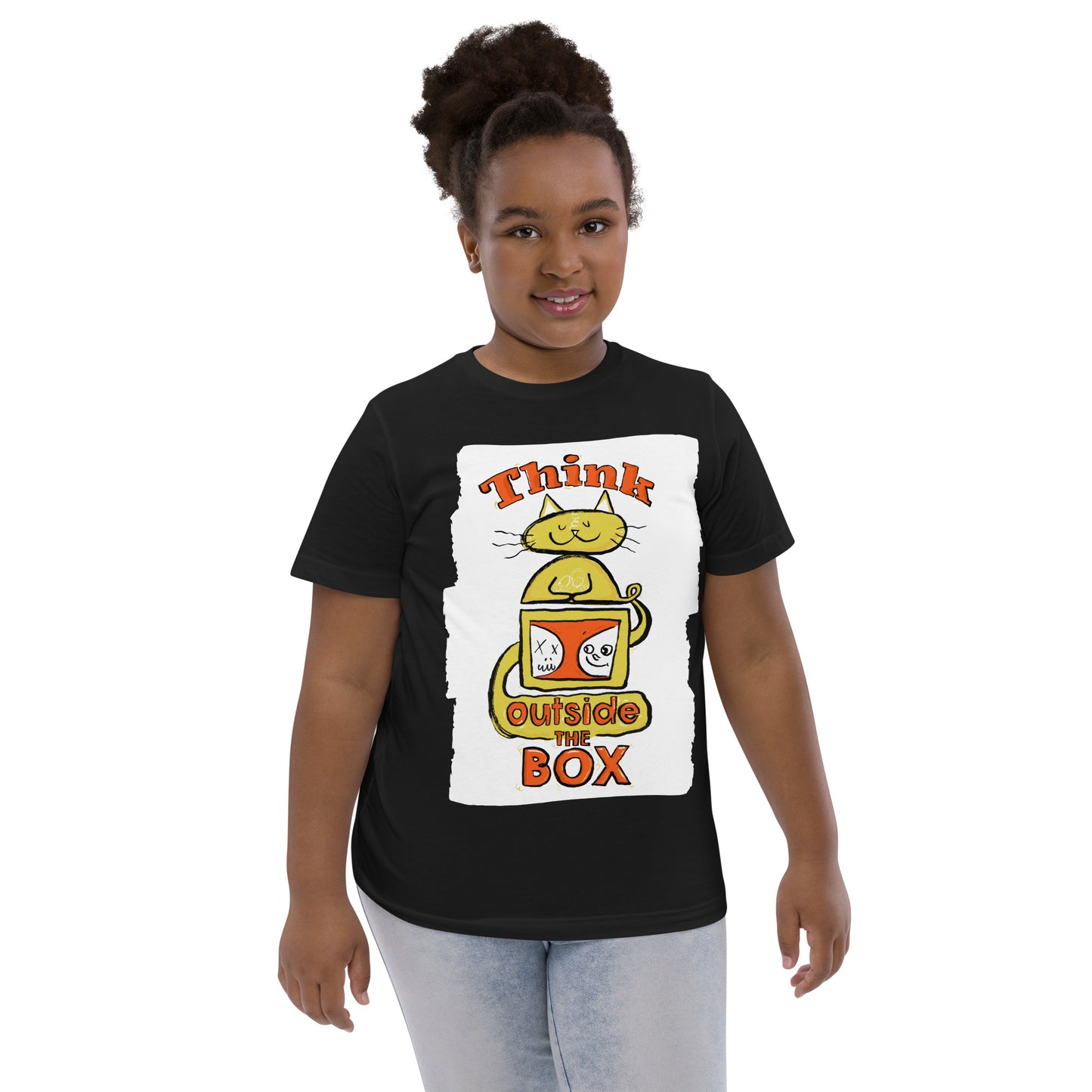 "Think outside the box" youth jersey tee