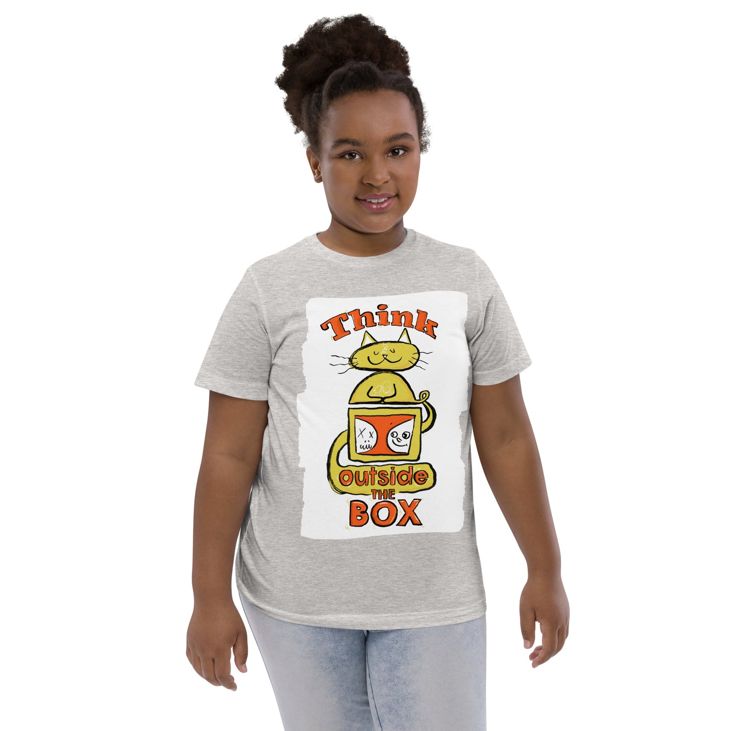 "Think outside the box" youth jersey tee