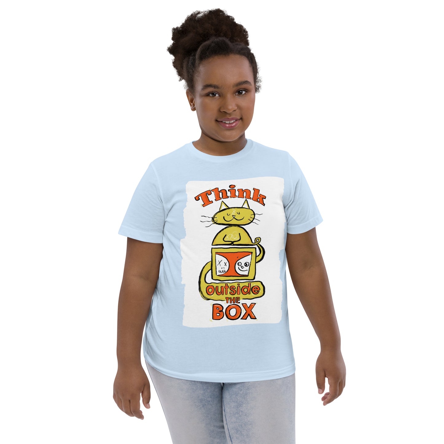 "Think outside the box" youth jersey tee
