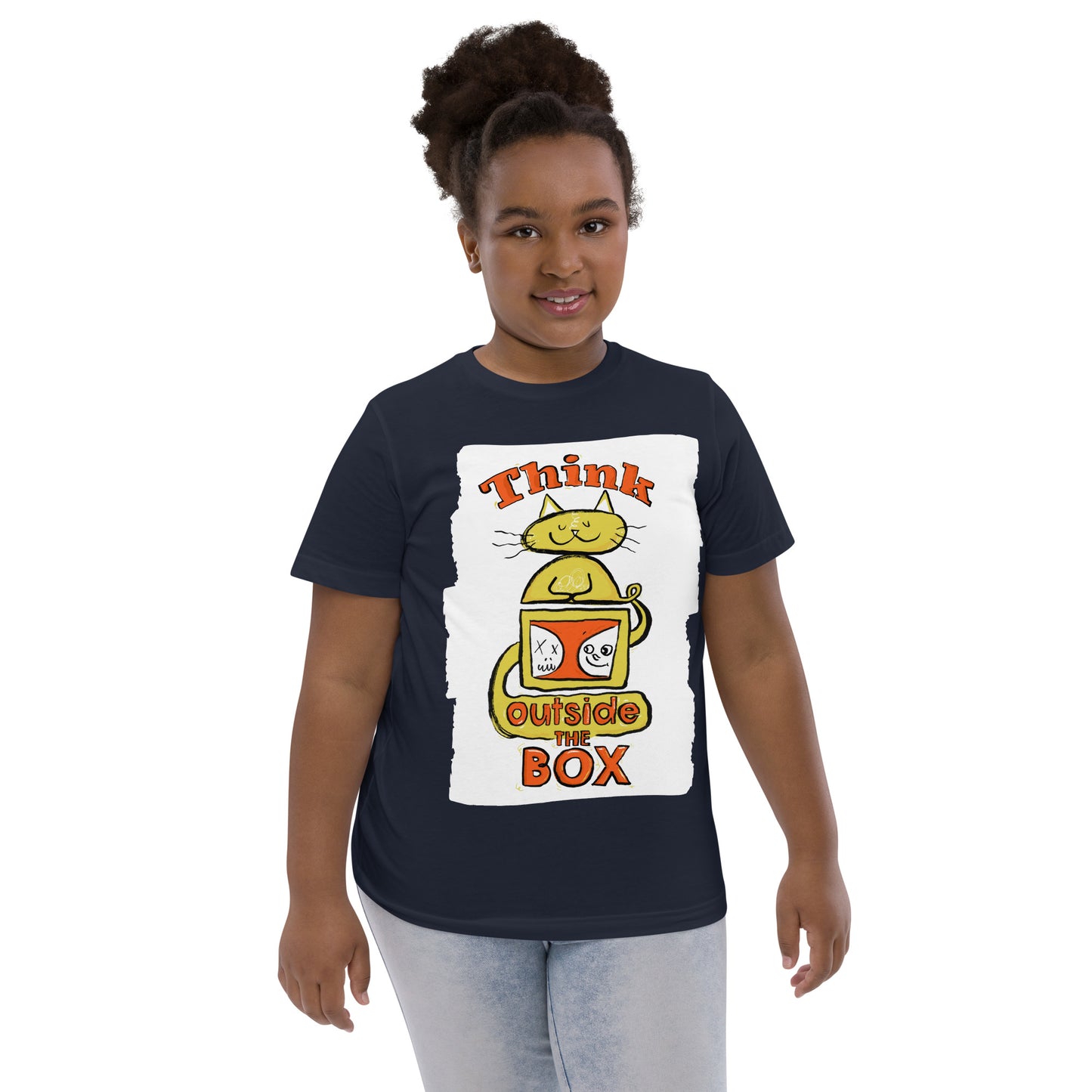 "Think outside the box" youth jersey tee
